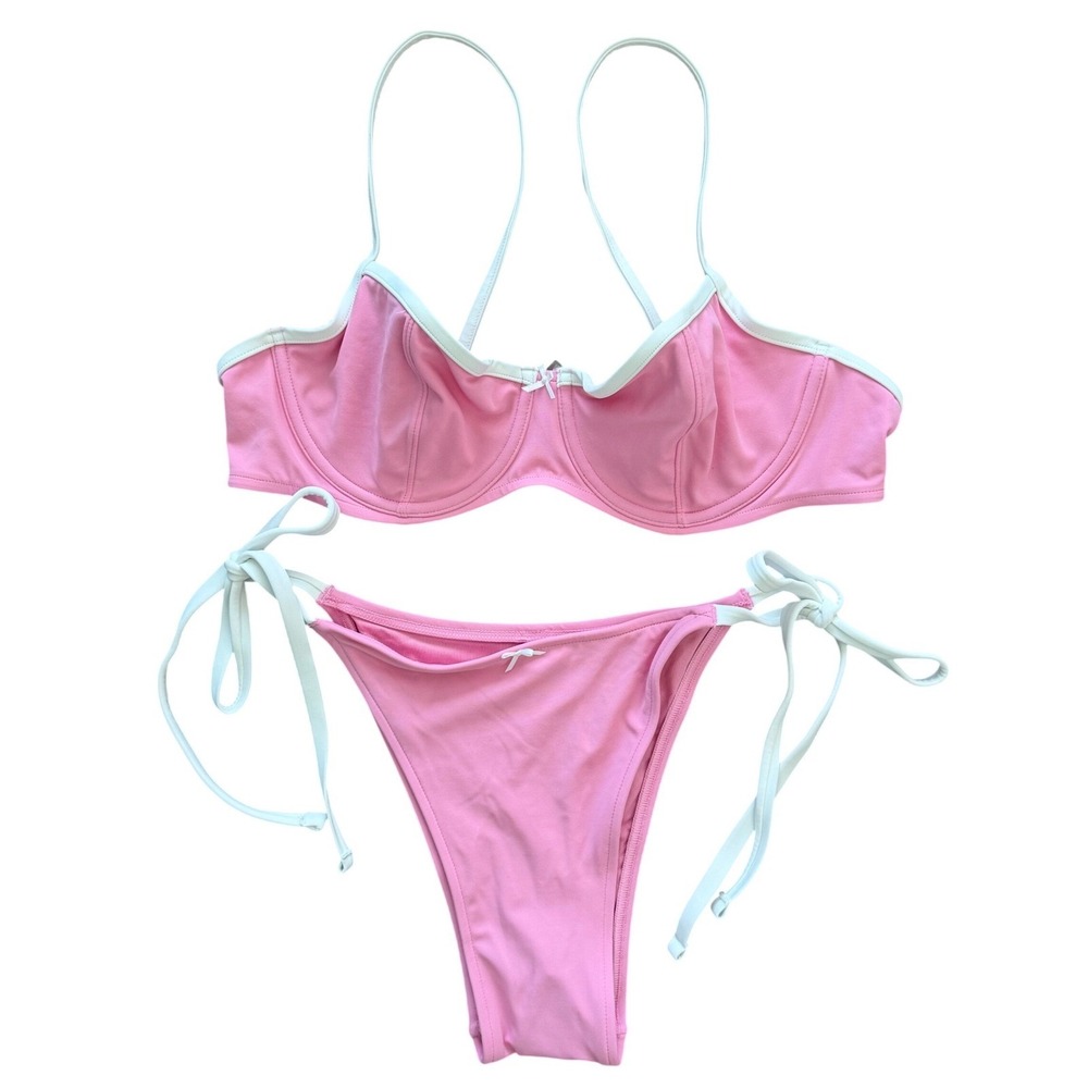 Victoria's Secret PINK Frankies Bikinis Underwire Bikini Top & Side Tie Bottoms